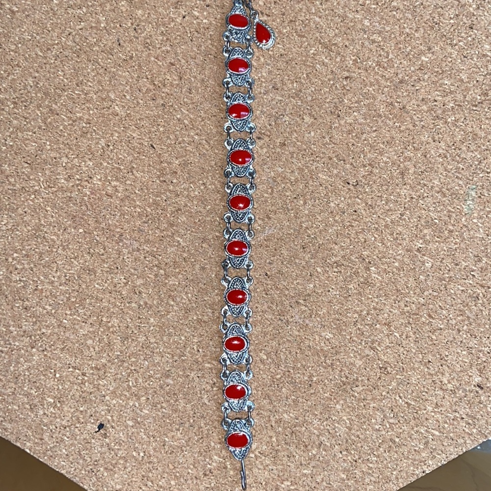 NWOT Red Stone Moroccan Bracelet
